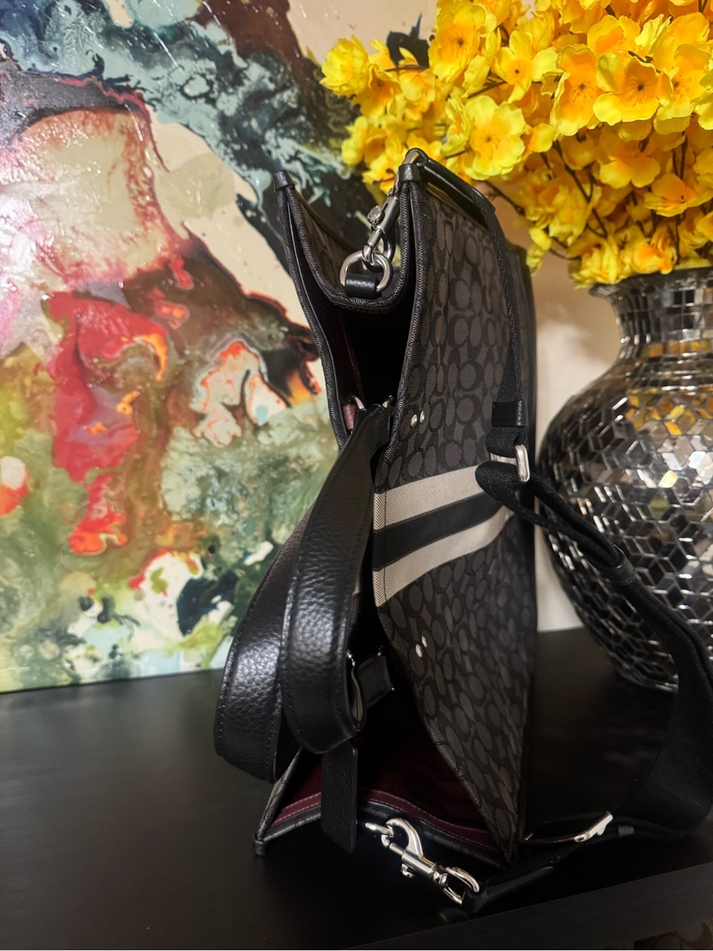 Coach Black and Charcoal Signature jacquard Dempsey Tote 40 - Picture 9 of 9